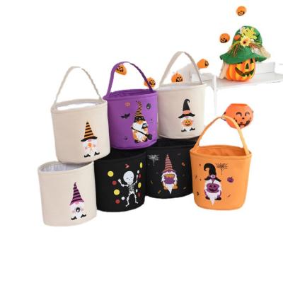 China Halloween Candy Bag Pumpkin Candy Bucket Children's Hand Basket Customizable for sale