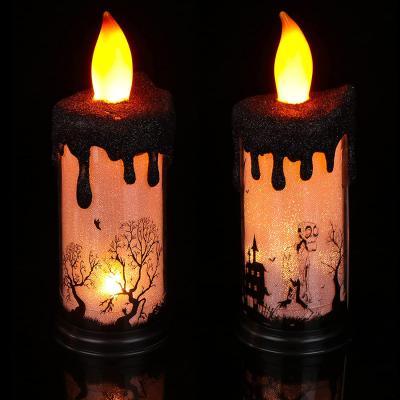 China Halloween Wax Horror Zombie Tombstone Party Decoration Ghost Hand Flameless Castle Halloween Led Candle for sale