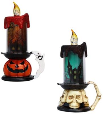 China Halloween House Party Props Pumpkin Ghost LED Light Easter Halloween Decorations Candle for sale