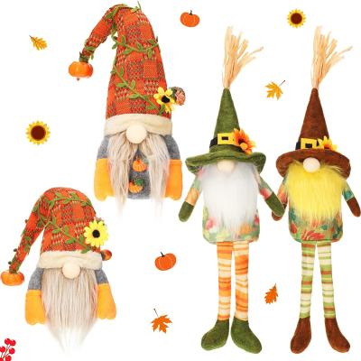 China Handmade Halloween Thanksgiving Gnome Doll Little Elf Thanksgiving Day Sunflower Doll Elf Decoration for sale