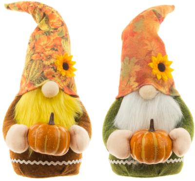 China Thanksgiving Day Family Table Decoration Doll Pumpkin Sunflower Stuffed Plush Gnome for sale