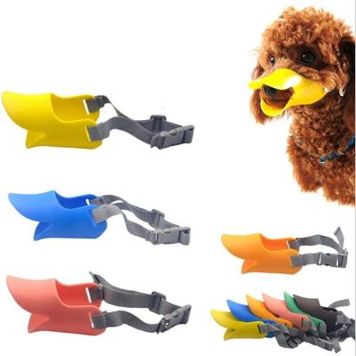 China Small Dog Muzzle Silicone Duck Muzzle Anti-Eating Anti-Eating Anti-bark Muzzle Masks Length Customization Available for sale