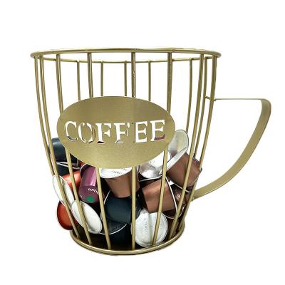 China Sustainable Coffee Pod Storage Rack Nespresso Coffee Capsule Display Creamer Stand K Cup Holders Countertop for sale