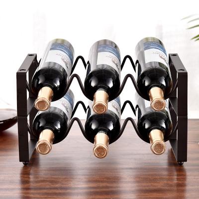 China Champagne Red White Wines 3 Row Stackable Countertop Wine Rack Stackable Freestanding Hold 12 Bottles Wine for sale