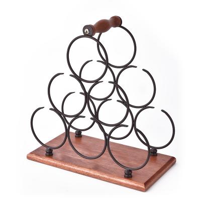 China Sustainable Home Decoration 6 Bottles Wine Organizer Contemporary Tabletop Wine Rack Wine Rack for sale