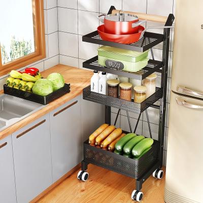 China Sustainable Supplies 5 Tier Multi-Layer Detachable Detachable Floor-to-Ceiling Fruit Vegetable Kitchen Shelving Rack for sale