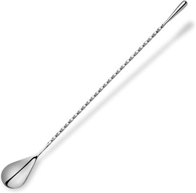 China 30cm/40CM/50cm Stainless Steel 304 Long Teardrop Cocktail Measuring Spoon Viable Bar Mixing Spoon Cocktail Spoon for sale