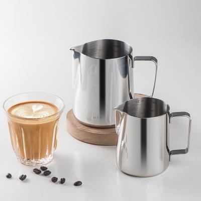 China Pouring Cup Espresso Pitcher Viable Appuccino Pitcher Milk Frothing Pitcher 350ml Stainless Steel Milk Frothing Pitcher for sale