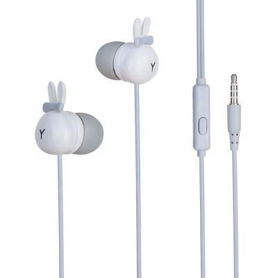 China Cool Cable In-Ear Earphone Rabit Plastic Earbuds Tangle Free Low Cost High Fidelity Stereo Wholesale Mobile Accessory for sale