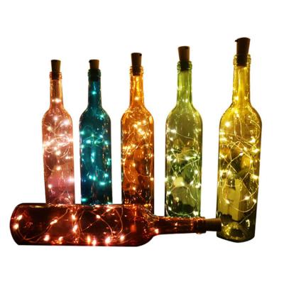 China Festival Celebration Decoration Garland Wine Bottle Lights Battery Operated with Cork 2M Colorful 20 LED Copper Wire String Fairy Lights for Party Wedding Decor for sale