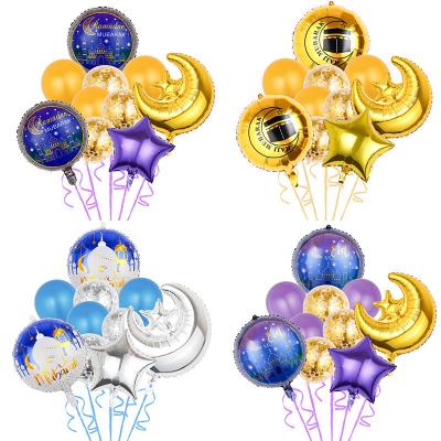 China Eid Mubarak Paper Decorations Balloons Cartoon Foil Balloons EID MUBARAK Mubarak Festival Decoration Moon for sale