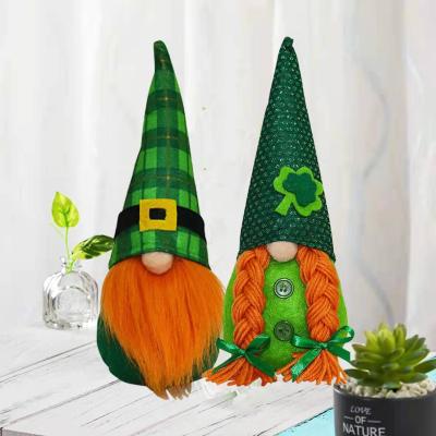 China Handmade Swedish Leprechaun Irish Shamrock Gnome Day Festival Decoration Festiva Tomte Plush Doll for sale