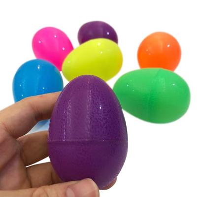 China 2022 Festival Decoration Easter Egg With Eroded Pattern 6.5*4.6cm Toy Egg Plastic Easter Egg for sale