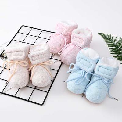 China Flat 2022 New Breathable Plush Knitting Shoes No Slip Italian Baby Moccasins Baby Shoes for sale