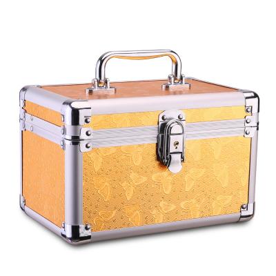 China Women Cosmetic Wholesale Multifunctional Aluminum Color Can Be Customized Professional Portable Storage Makeup Box for sale