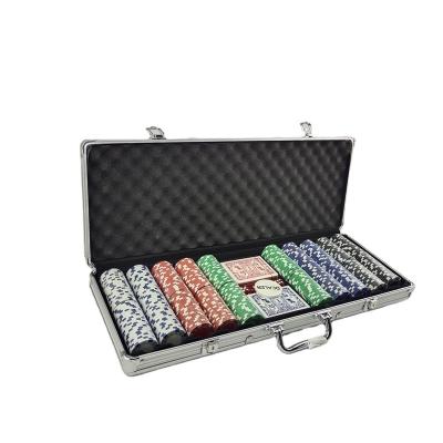 China New Arrival Casino Sticker Poker Chipset Aluminum 500 PCs Chips Set 00605210310 for sale