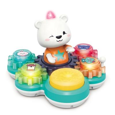 China Musical Infant Toy Toddler Toys Musical Instruments Mini Drum Set Bear Rhythm Drum Toys E8993 for sale