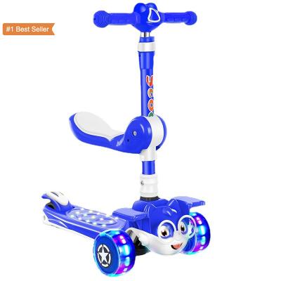 China Istaride PU 2022 High Adjustable 3 Wheel Kids Kick Scooter Foldable For Kids Toys Child Plastic With Seat Scooters for sale