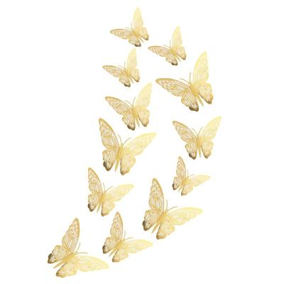 China Hot Sale 3d Butterfly Decorative Wall Sticker Butterfly Wall Sticker Beautiful Wedding Party Decoration Background Butterflies for sale