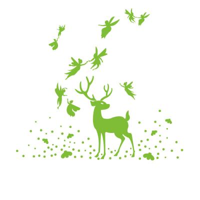 China WALL STICKER high quality star luminous glow in the dark sticker starry deer fairy for kid's living room bedroom wallpaper for sale