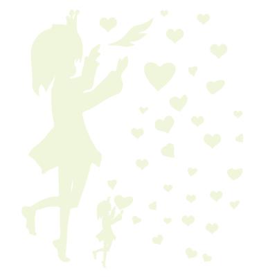 China WALL STICKER Self Adhesive Luminous Wall Sticker Luminous Love Girl For Kids Room Home Wall Decoration for sale