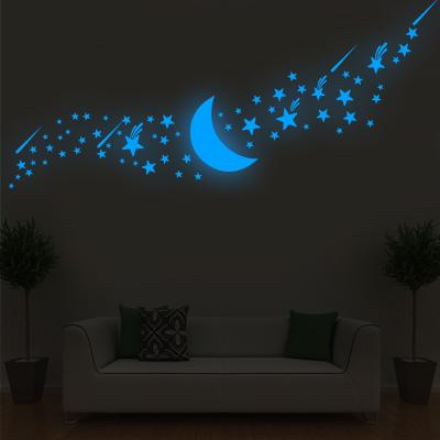 China WALL STICKER Glowing Wall Stickers In The Dark Moon Stars Kids Room Home Wall Stickers for sale