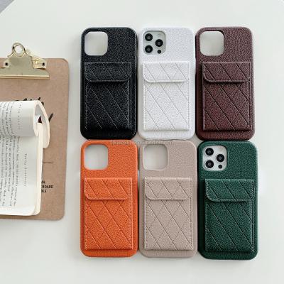 China Anti-fall High quality luxury leather phone case for Iphone12 11pro Xs Max xr Case for 8plus with Card Slot Phone Case Card Holder for sale