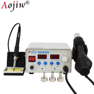 China Adjustable 8682D 760w Bga Rework Station Lead Free Air Gun Hot Station With Heater Helical Wind Air Gun SMD Soldering Station for sale