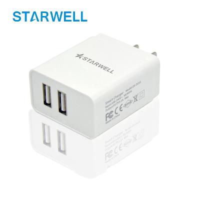 China Smart Wall Charger 2 Port USB Travel Mobile Phone Charger 450*400*180mm for sale