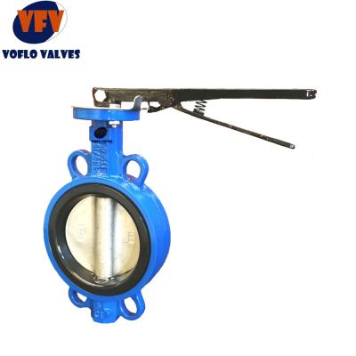 China General MPA PN1.0 Wafer Lever Type Actuated Nylon Covered DI Disc Wafer End Butterfly Valves for sale