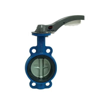 China General PN16 NBR Seat SMS Union Cast Iron Body Lever Operated Wafer Butterfly Valve for sale