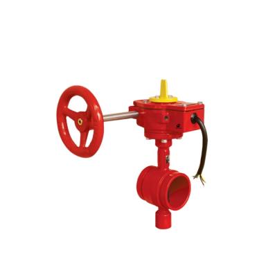 China Electric Actuated Iron ANSI150 General Ductile Body EPDM Coated Pinless Grooved Butterfly Valve for sale