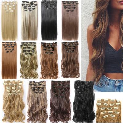 China Wholesale High Quality Colored Straight Curly Wave Wave Clip In Human Straight Strength 60cm 140g Curly Hair Extension for sale