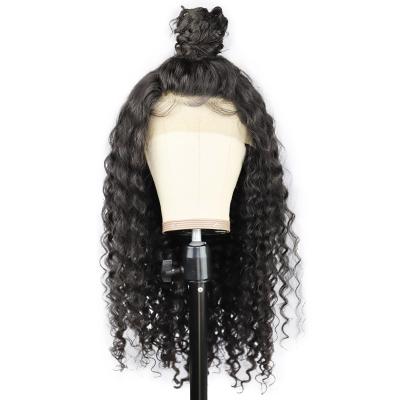 China Deep Wave Deep Wave Lace Up T Wigs Cuticle Aligned Virgin Hair Wigs Deep Wave Hair 10-32Inch for sale