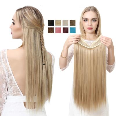 China Straight Wire Hair Extensions 55cm Invisible Secret Transparent Transparent Fish Line NO CLIP Straight Secret Wig For Women for sale