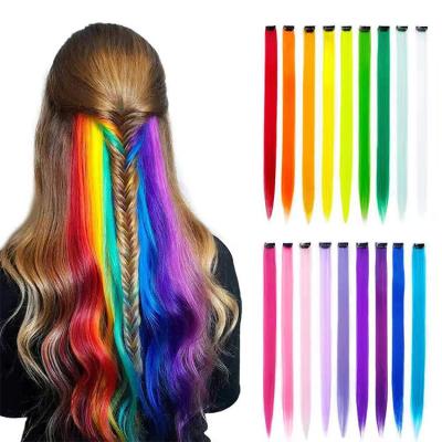 China Straight Synthetic Multi Piece Hair Extension One Piece Straight Clip In Highlights Colored One Clip Silky Straight Hair Extension for sale