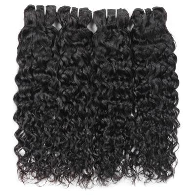 China 8A 100 Remy Hair Bundles Water Wave Hair Extensions Hair Extensions Natural Black for sale