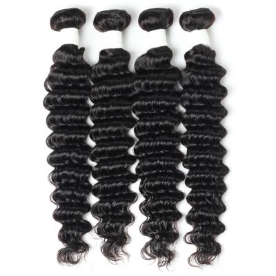 China 8A Straight Human Hair Remy Hair Bundles Deep Wave 100 Natural Hair Extensions Black for sale