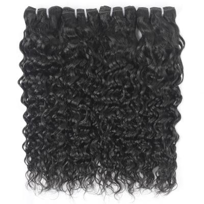 China Remy Hair Bundles Water Wave 7A 100 Hair Extensions Unnatural Water Wave Black for sale