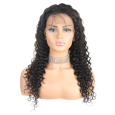 China Deep Wave Lace Closure 4x4 Wigs Cuticle Aligned Human Hair Virgin Hair Wigs Deep Wave Hair 14-38Inch for sale