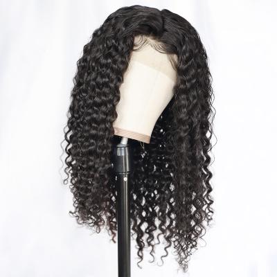 China Deep Wave Lace Closure 13x4 Wigs Cuticle Aligned Virgin Human Hair Wigs Deep Wave Human Hair 14-38Inch for sale