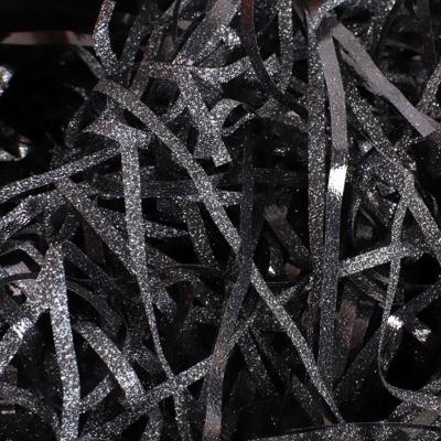 China Recycled Materials Black Glitter Shredded Paper Filler or Shredded Paper Ply for sale