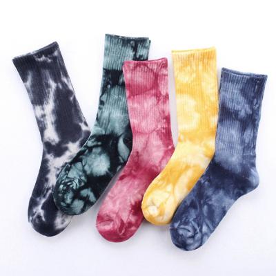 China Mens Women Summer Breathable Customized Dresses Tie Die Socks Tie Dye Skate Unisex Hippie Custom Socks Wholesale Tie Dye for sale