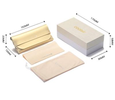 China Fashion Glass Case Wholesale Leather Case Custom Folding Glass Case Sunglasses Box for sale