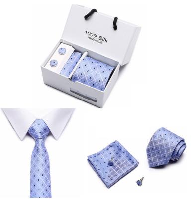 China Luxury High Quality Mens Ties Set Striped Wedding Party Ties Gift Box Packaging for sale