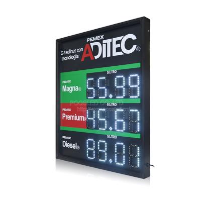 China Gas Station Mexico Led Sign 88.88 7segment Digital Remote Control Gas Price Signs LED Led Gas Price Change Price Sign For Gas Station for sale