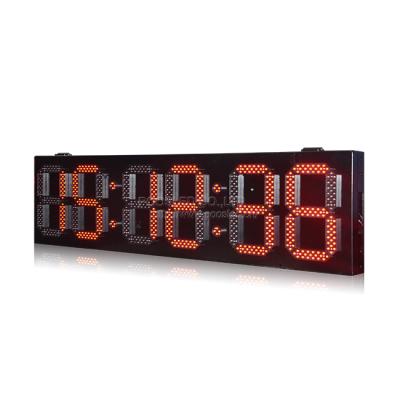 China Red Iron LED 7 Segment Subway Station High Brightness Digit Sign Outdoor LED Clock for sale