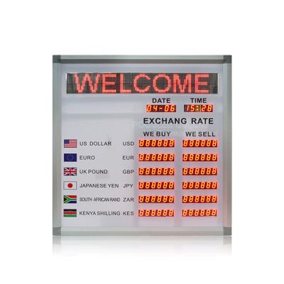 China Bank exchange currency board screen\red led billboard exchange display banner\exchange rate bank for sale