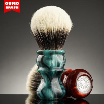 China OUMO BRUSH-Venu* Hand Made Shaving Brush Resin Handle with SHD Manchuria / HMW Silk Knot Shaving Brush Shape Custom Color Low MOQ silvetip / HOOK for sale