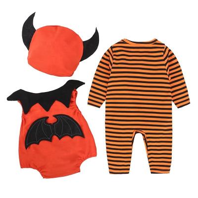 China Long Sleeve 100% Cotton Autumn Rompers Halloween Party Clothes Printed Custom Toddler Romper Baby Halloween Costume For Kids for sale